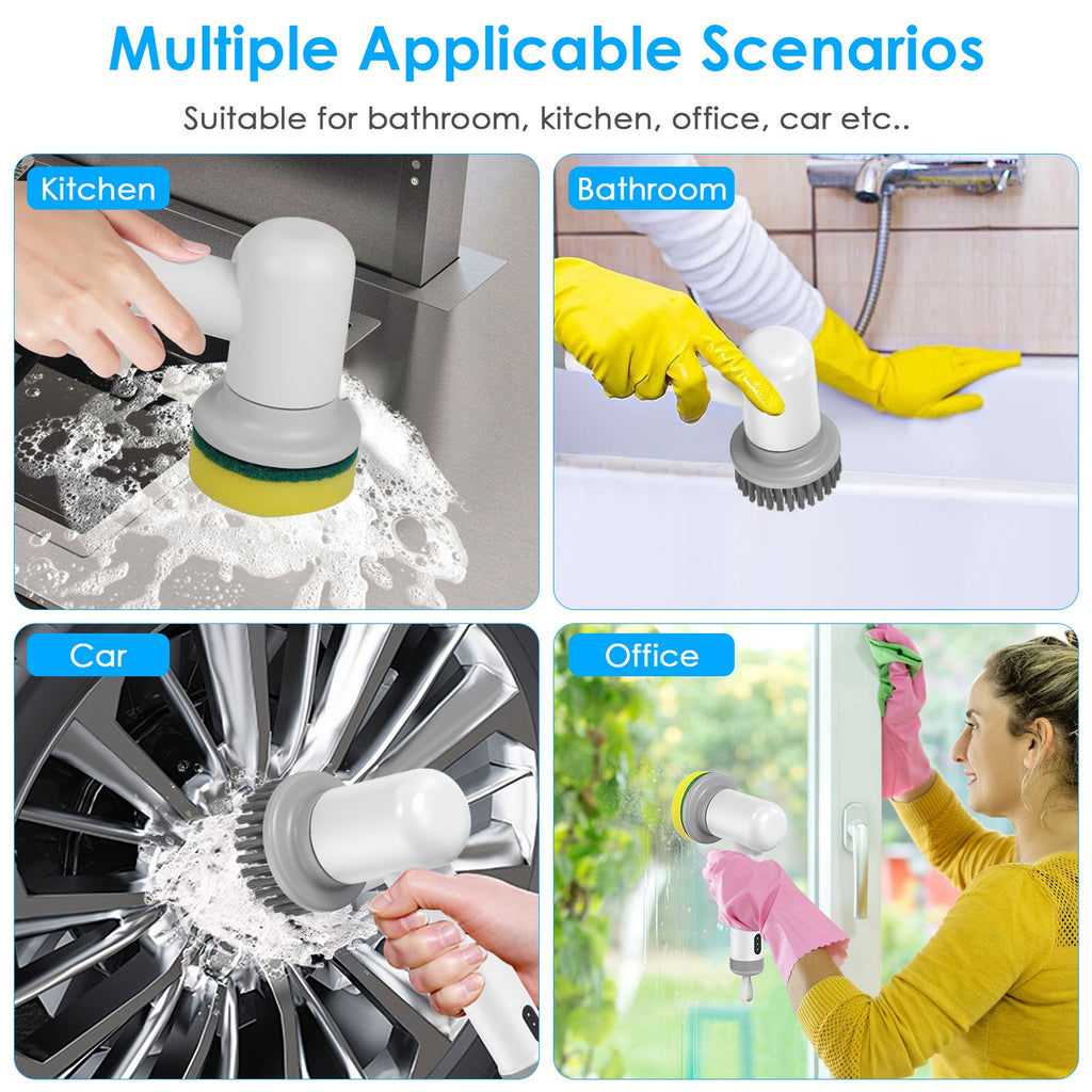 Scrubly™ Electric Dish Scrubber – Ditch the Dirty  Sponge for Good | Cordless, Rechargeable, 4 Brush  Heads | IPX6 Waterproof Kitchen Cleaning Brush