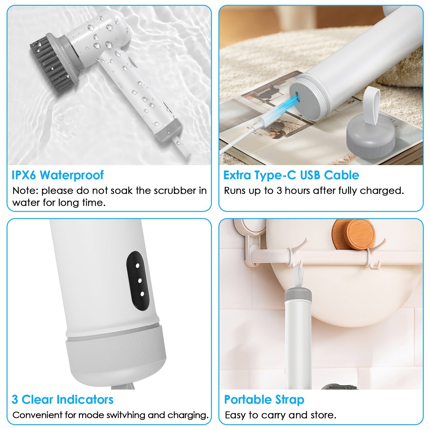 Scrubly™ Electric Dish Scrubber – Ditch the Dirty  Sponge for Good | Cordless, Rechargeable, 4 Brush  Heads | IPX6 Waterproof Kitchen Cleaning Brush